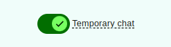 Screenshot that shows how to enable a temporary conversation