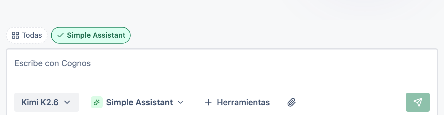 El cuadro de mensaje con el botón de clip para adjuntar un archivo.